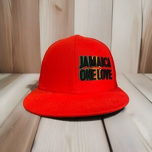 Jamaica One Love Hat Cap Red Kids Mesh SnapBack Adjustable Surf Classic